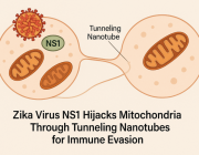 Zika Virus NS1 Hijacks Mitochondria Through Tunneling Nanotubes for Immune Evasion